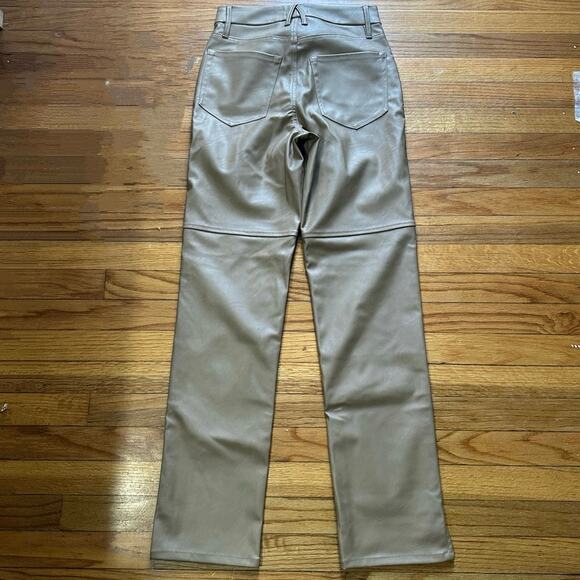 Good American “Better Than Leather” Good Boy Faux Leather Pants Sleek High-Rise - Picture 2 of 9